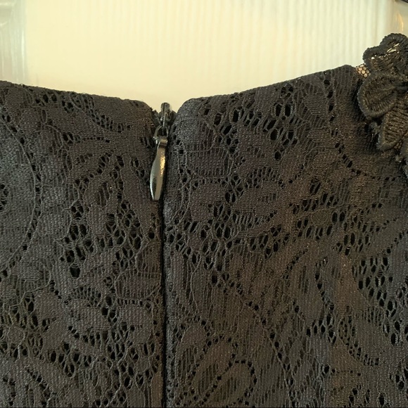 Le Chateau Black Floral Lace Beaded Cocktail Dress L - Picture 7 of 15